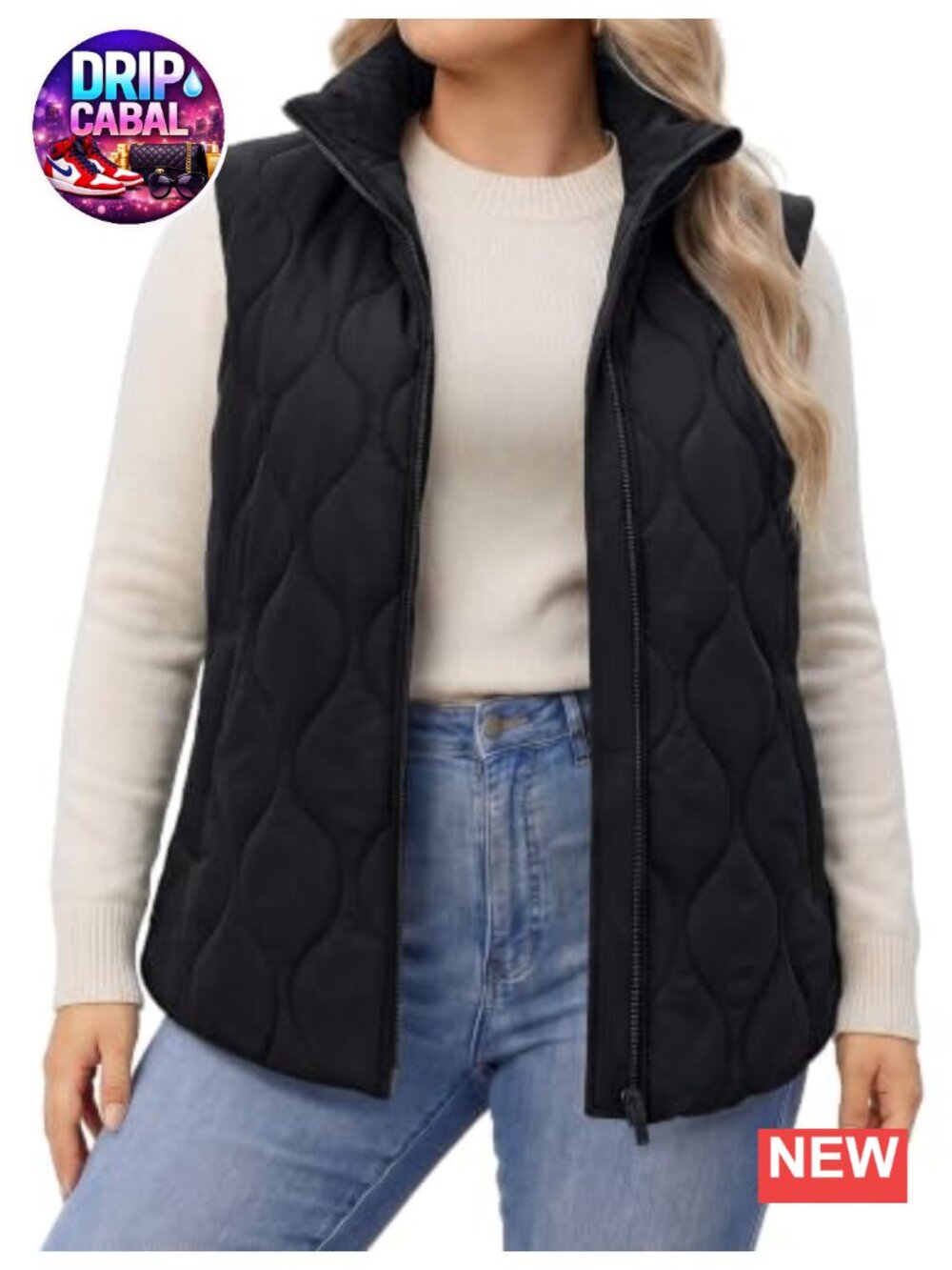 Plus Size Quilted Puffer Vest | Sleeveless Zip Up with Pockets | Lightweight